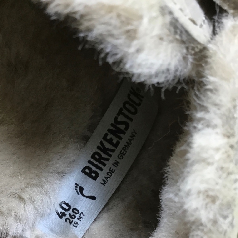 Birkenstock Boston Big Buckle Shearling Taupe Faux-Fur lined Clog SZ 40 - Picture 5 of 11